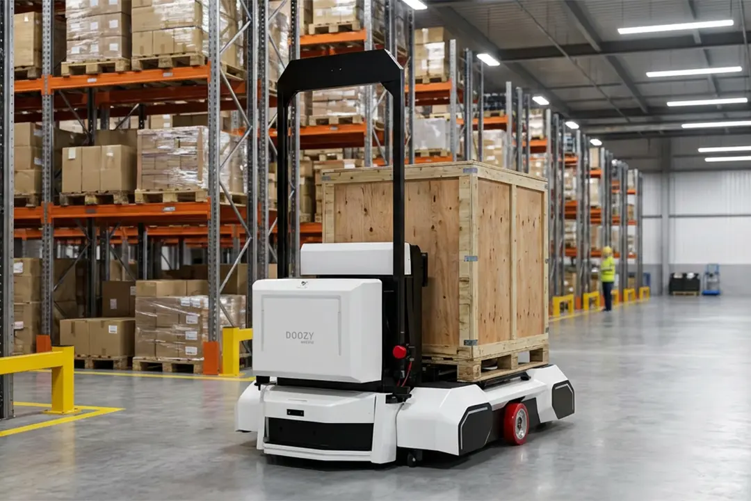 Upright Racking Bot Autonomous Forklifts Manufacturer India | Warehouse Robots